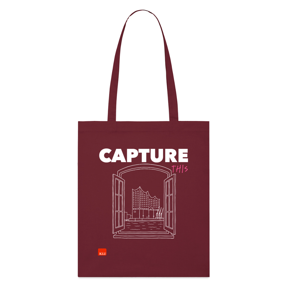 CAPTURE THIS Organic Tote Bag | Special - burgundy