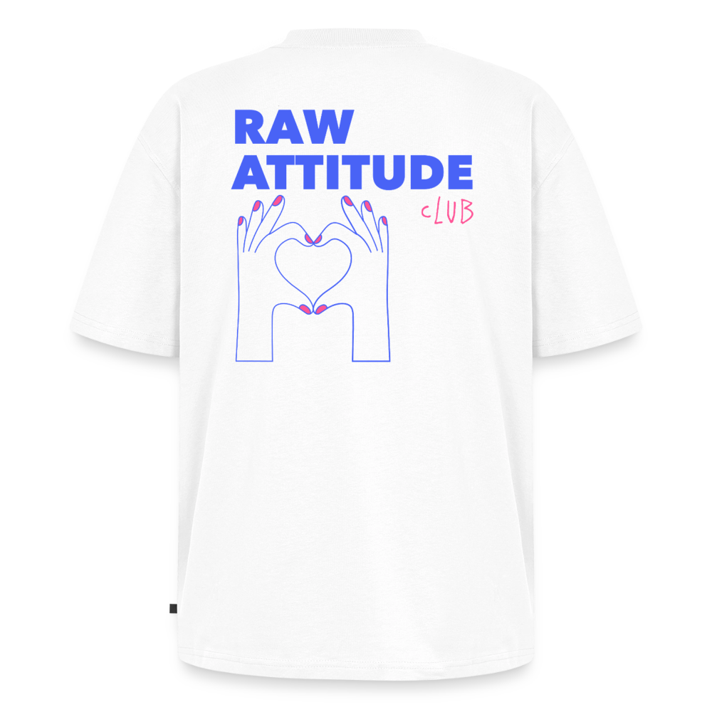 Unisex RAW ATTITUDE CLUB Oversized T-Shirt | Special Edition - white