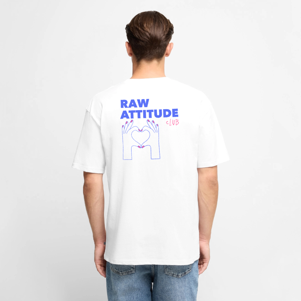 Unisex RAW ATTITUDE CLUB Oversized T-Shirt | Special Edition - white