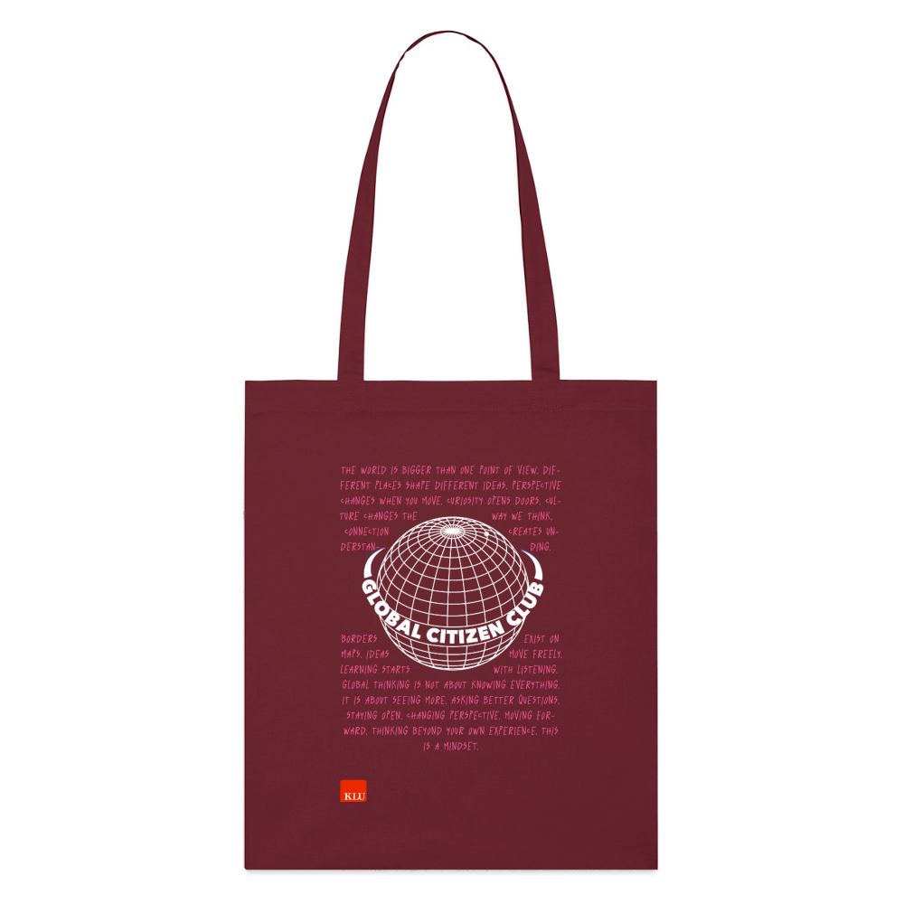 GLOBAL CITIZEN CLUB Organic Tote Bag | Special - burgundy