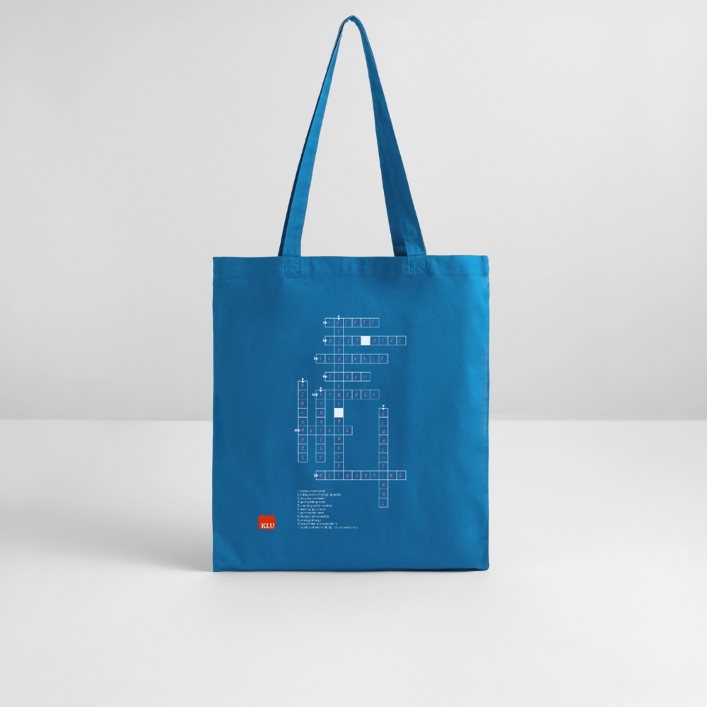 CROSSWORD PUZZLE Organic Tote Bag | Special - royal blue