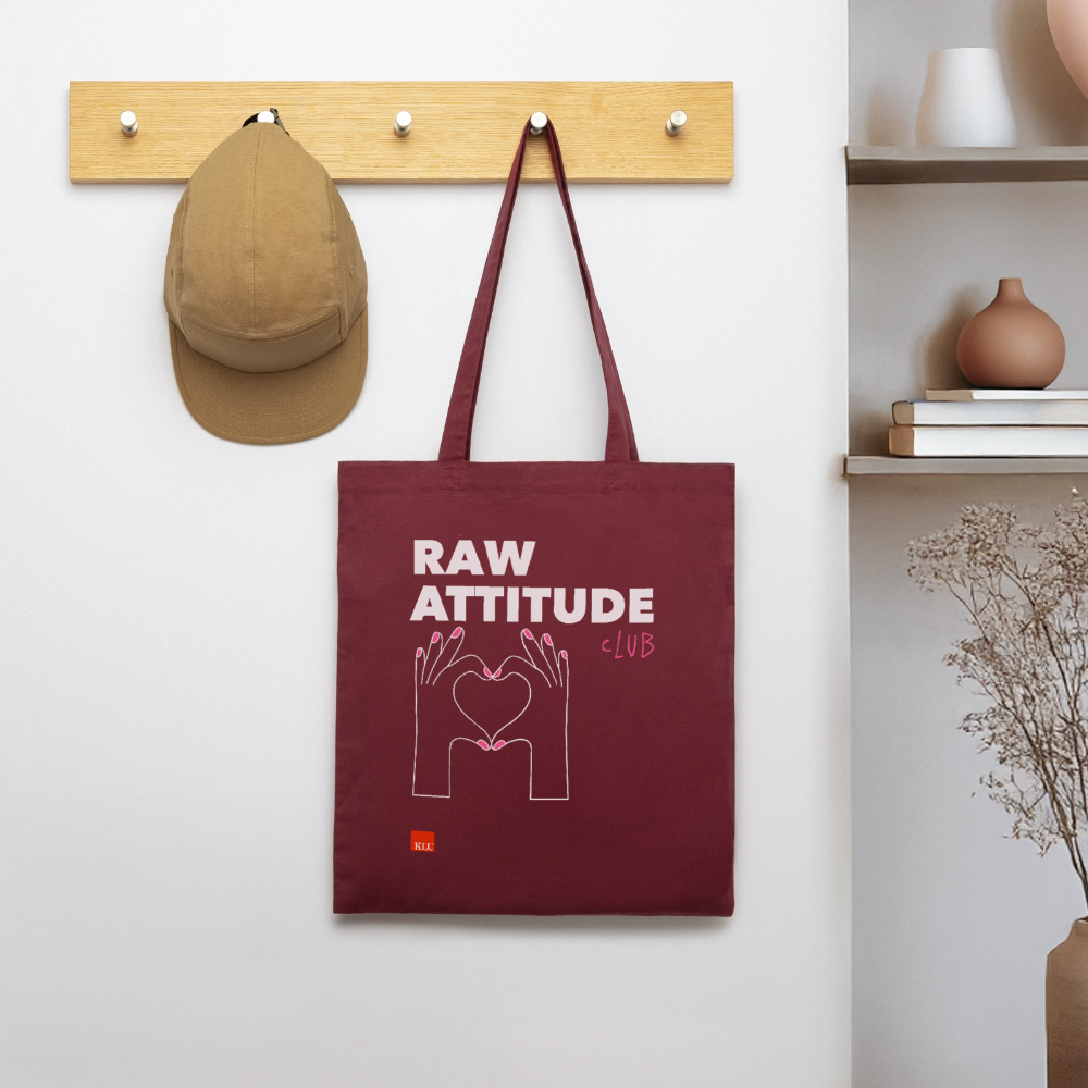 RAW ATTITUDE CLUB Organic Tote Bag | Special - burgundy