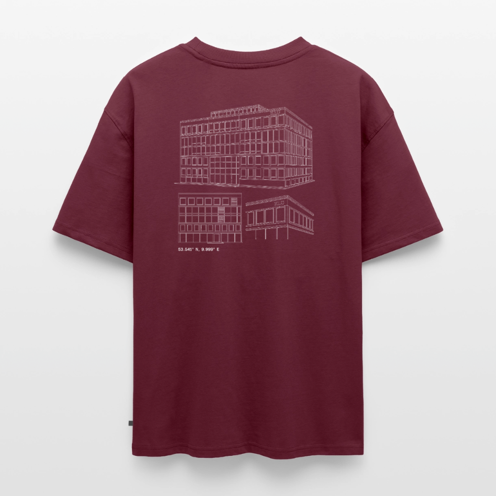 Unisex KLU HAM BACKPRINT Oversized Organic T-Shirt | Classic - burgundy