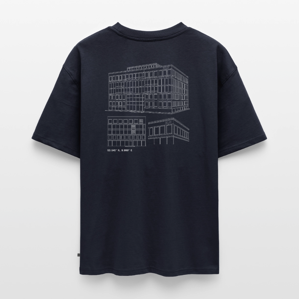 Unisex KLU HAM BACKPRINT Oversized Organic T-Shirt | Classic - navy