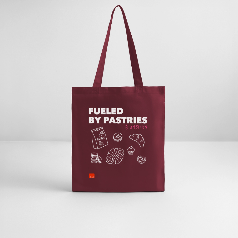 FUELED BY PASTRIES Organic Tote Bag | Special - burgundy