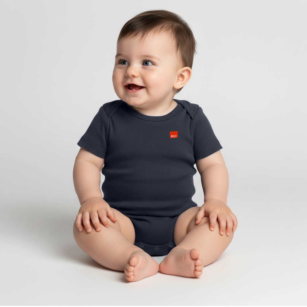 KLU Baby Organic Short-sleeved Bodysuit - navy