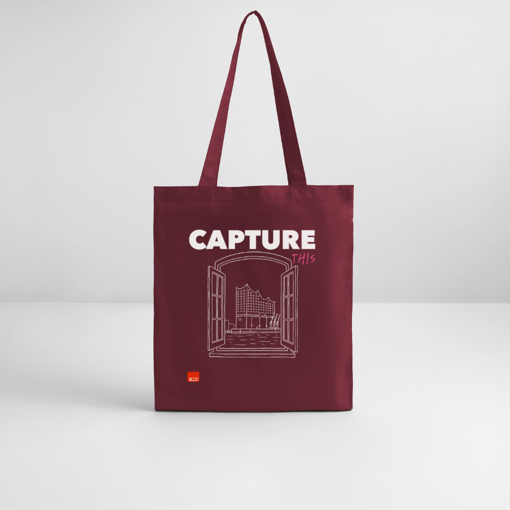 CAPTURE THIS Organic Tote Bag | Special - burgundy