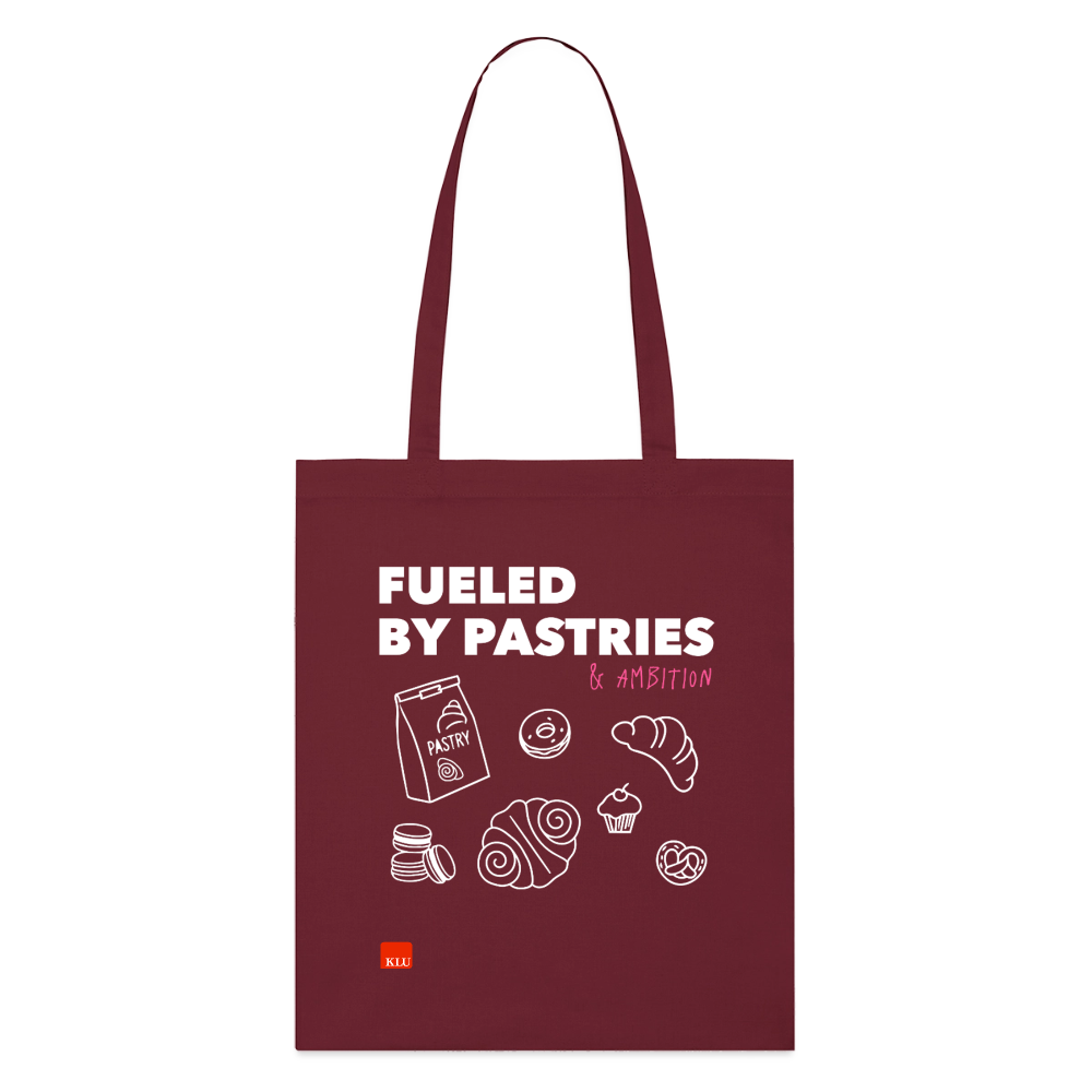 FUELED BY PASTRIES Organic Tote Bag | Special - burgundy