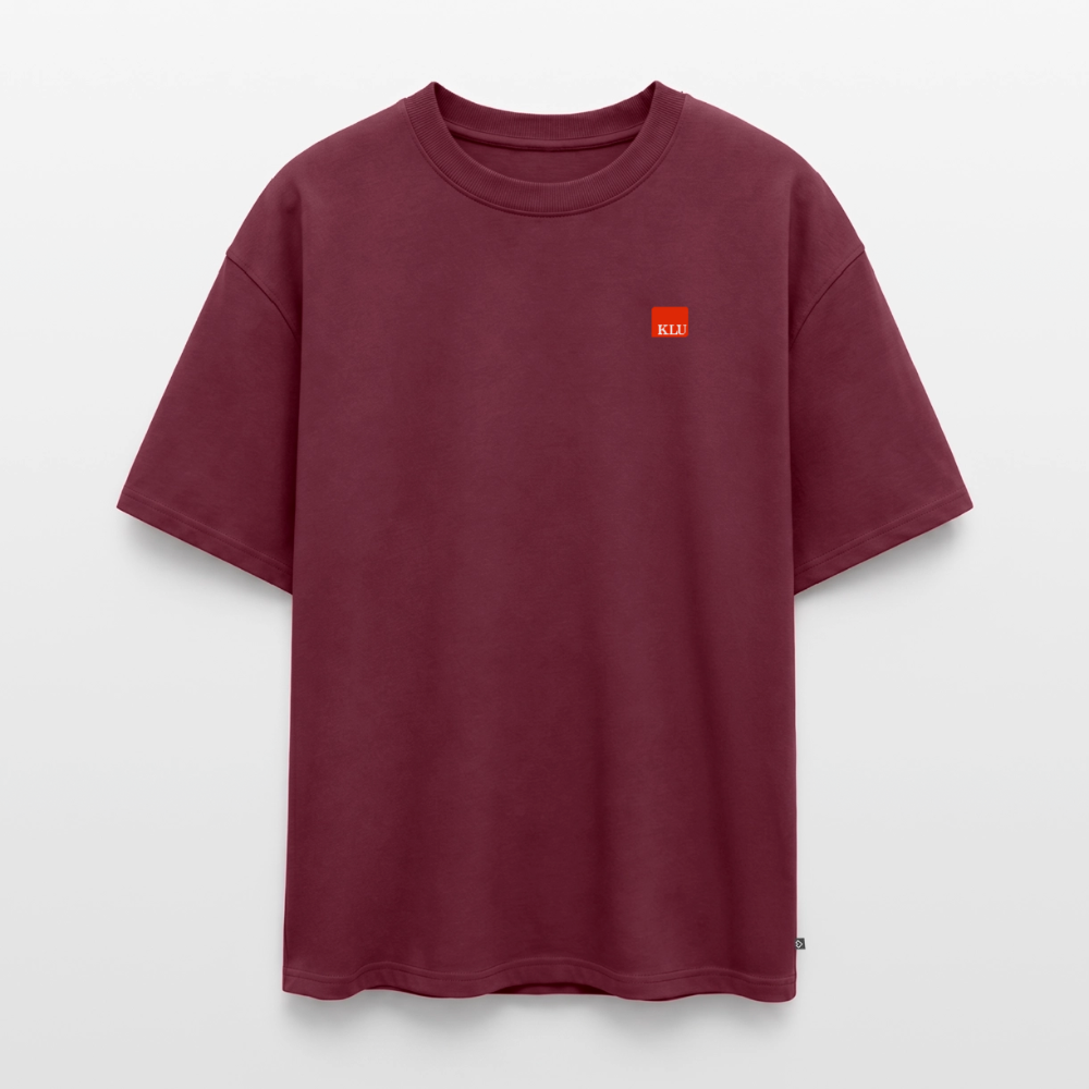 Unisex KLU HAM BACKPRINT Oversized Organic T-Shirt | Classic - burgundy