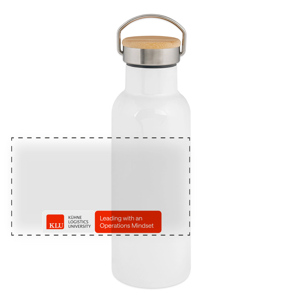 KLU Panoramic Thermal Bottle with Bamboo Lid - white