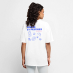 Unisex FUELED BY PASTRIES Oversized T-Shirt | Special Edition - white
