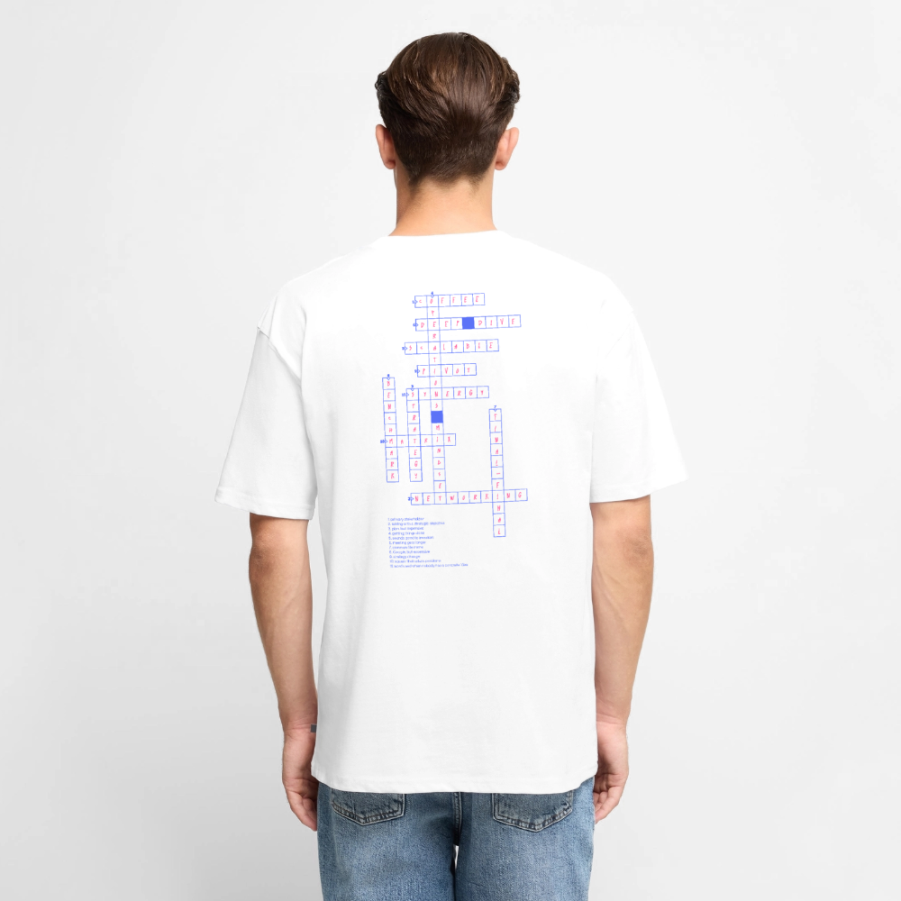 Unisex CROSSWORD PUZZLE Oversized T-Shirt | Special Edition - white