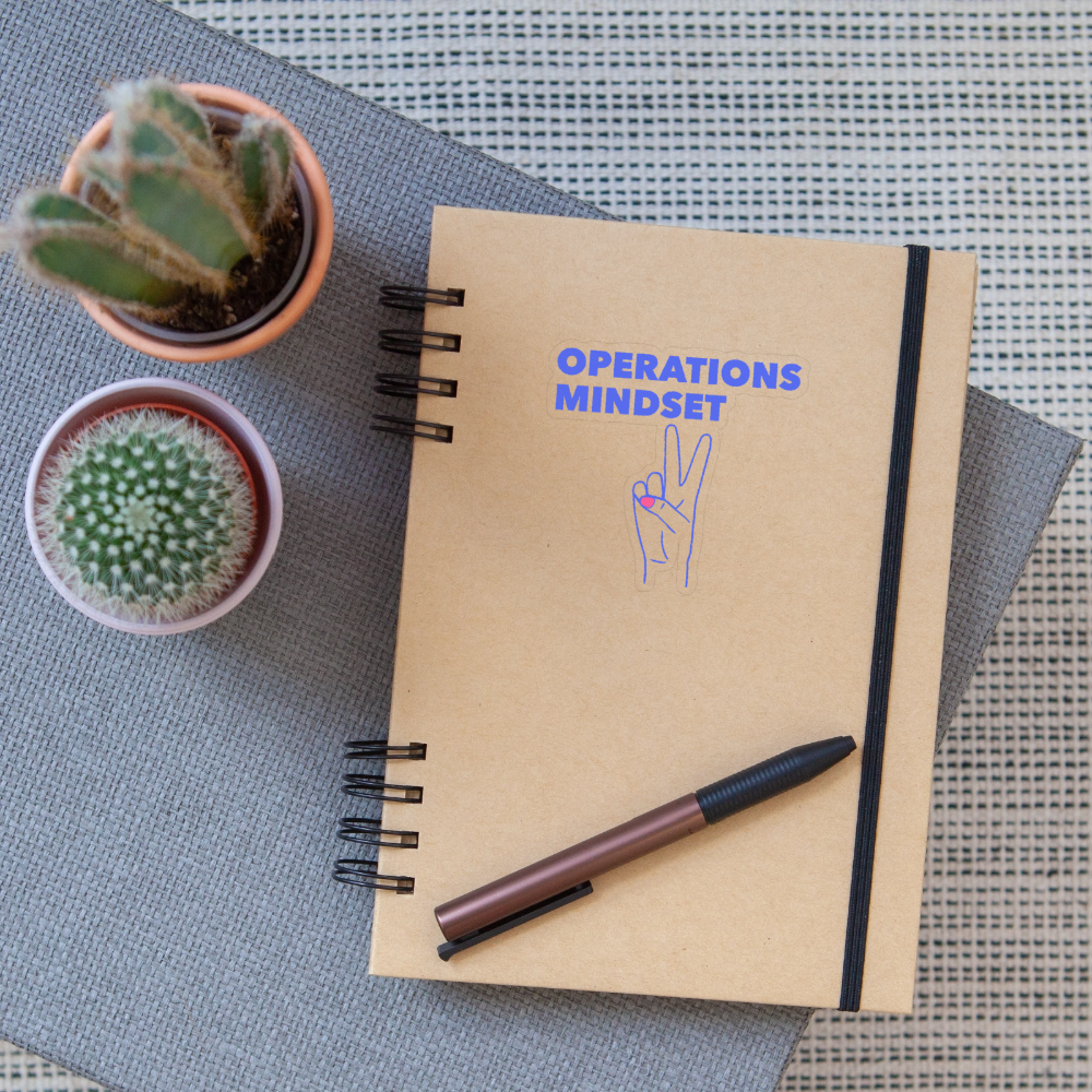 OPERATIONS MINDSET Sticker size S (10 x 10 cm) - transparent glossy