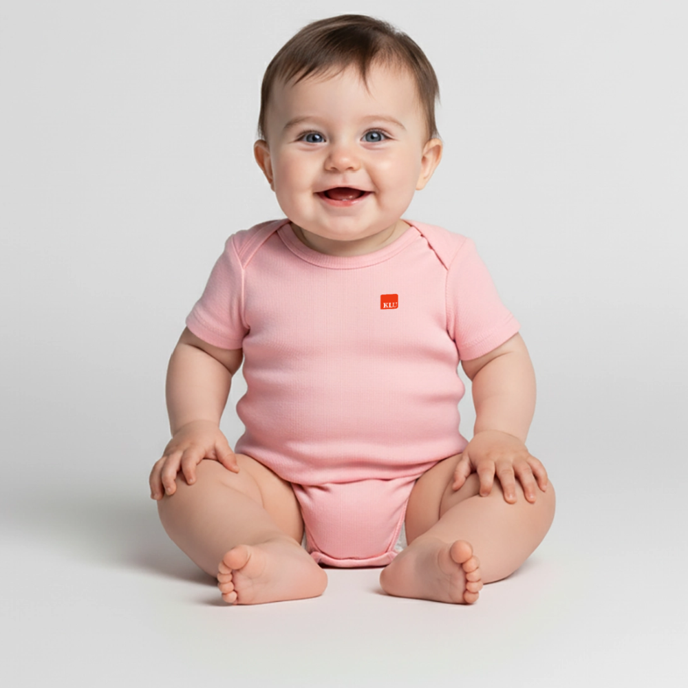 KLU Baby Organic Short-sleeved Bodysuit - rose