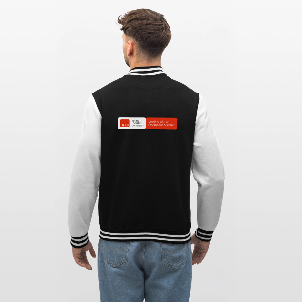 Unisex KLU College Sweat Jacket with Backprint | Classic - black/white