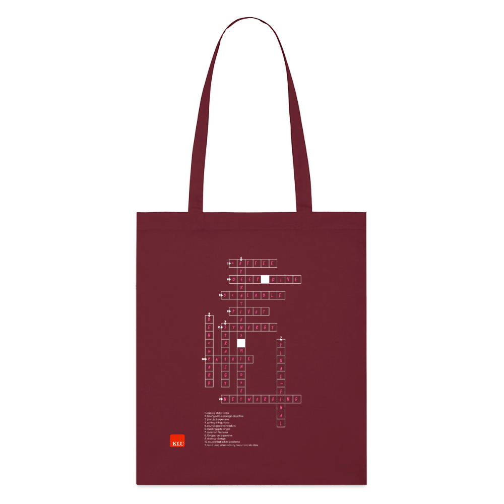 CROSSWORD PUZZLE Organic Tote Bag | Special - burgundy
