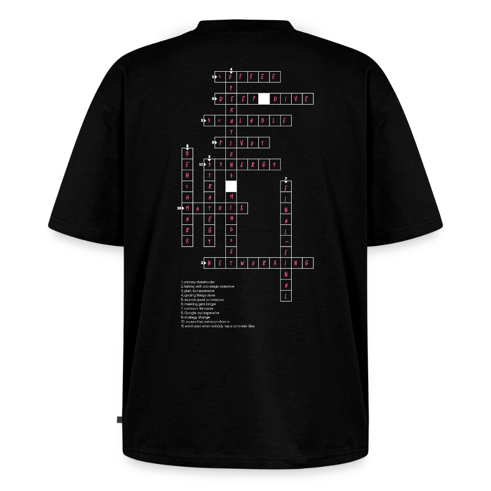 Unisex CROSSWORD PUZZLE Oversized T-Shirt | Special Edition - black