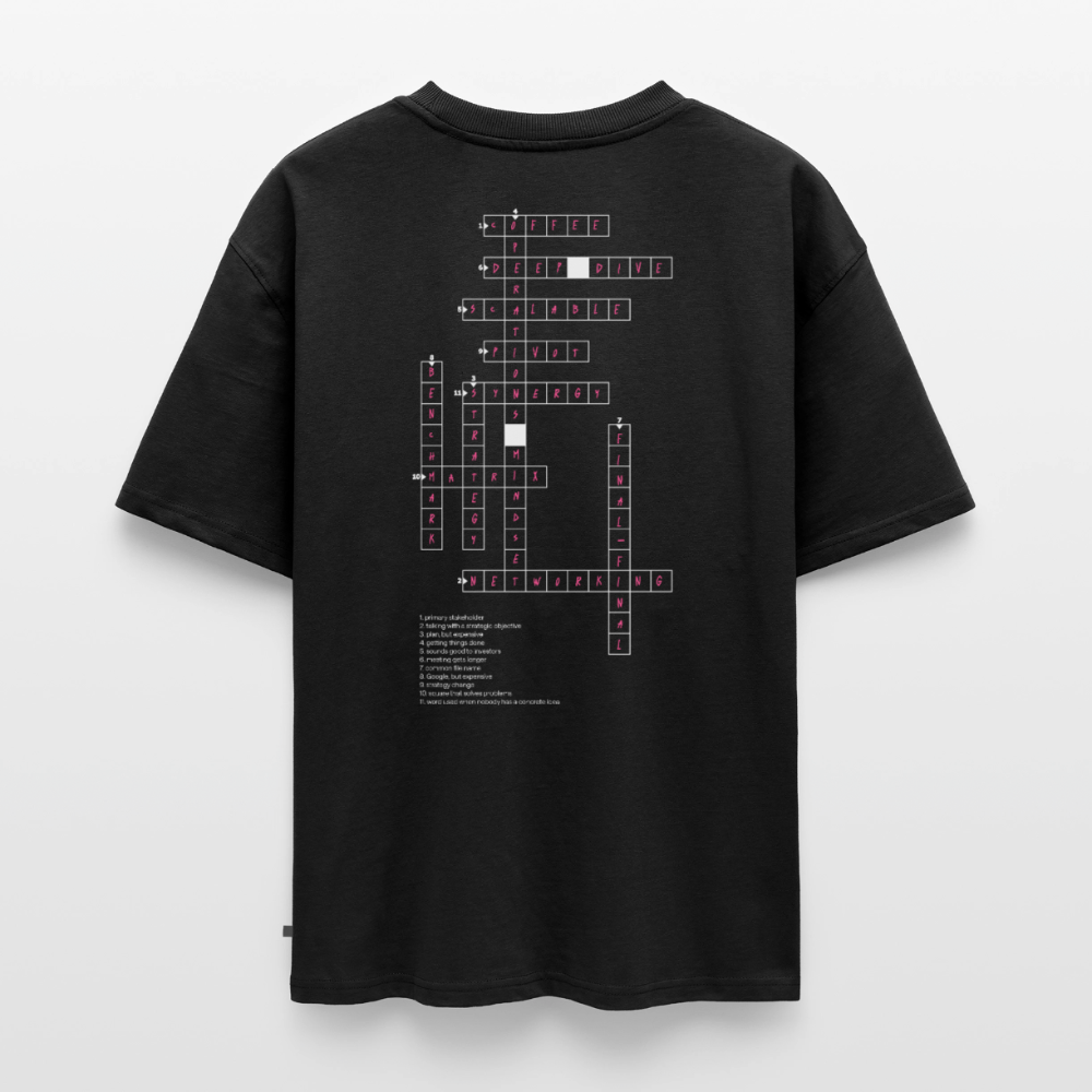 Unisex CROSSWORD PUZZLE Oversized T-Shirt | Special Edition - black