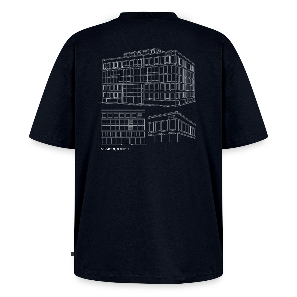 Unisex KLU HAM BACKPRINT Oversized Organic T-Shirt | Classic - navy