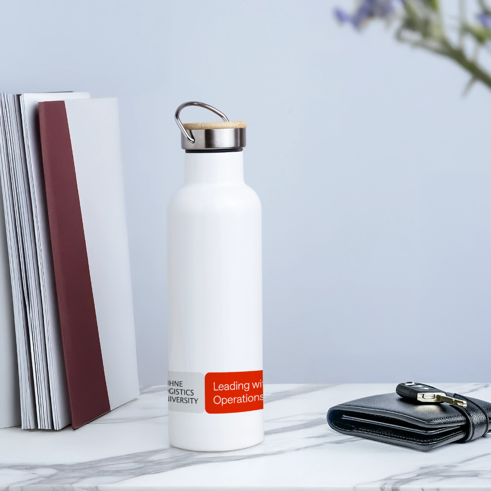 KLU Panoramic Thermal Bottle with Bamboo Lid - white