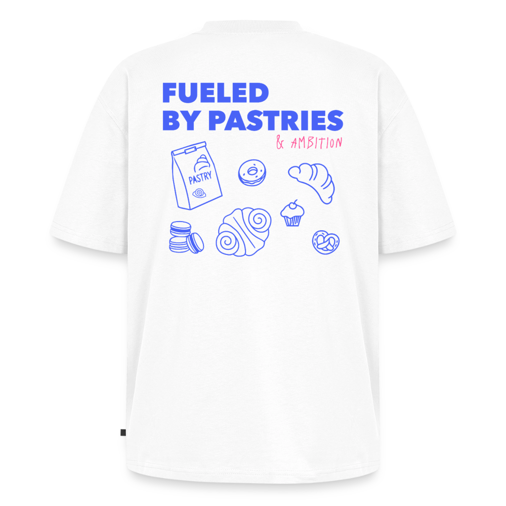 Unisex FUELED BY PASTRIES Oversized T-Shirt | Special Edition - white