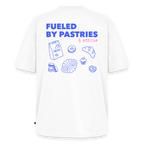 Unisex FUELED BY PASTRIES Oversized T-Shirt | Special Edition - white