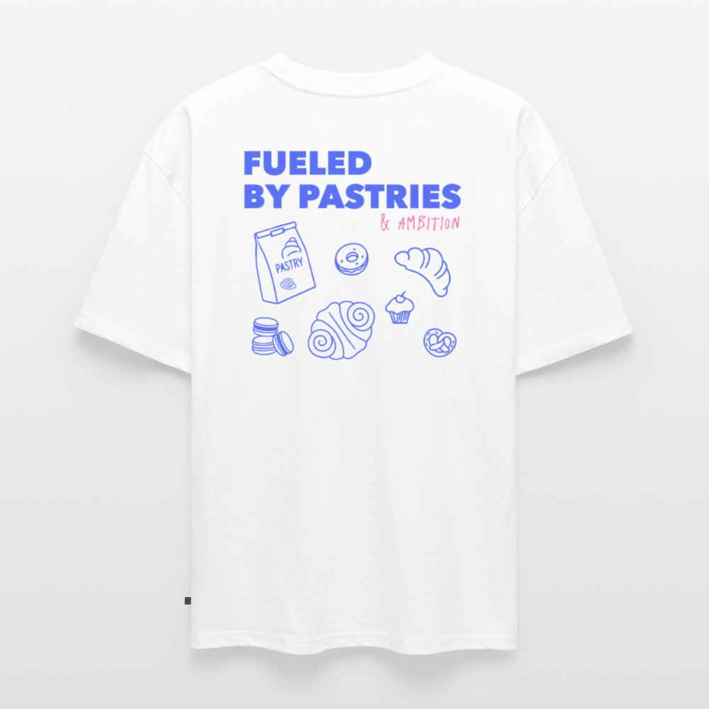 Unisex FUELED BY PASTRIES Oversized T-Shirt | Special Edition - white