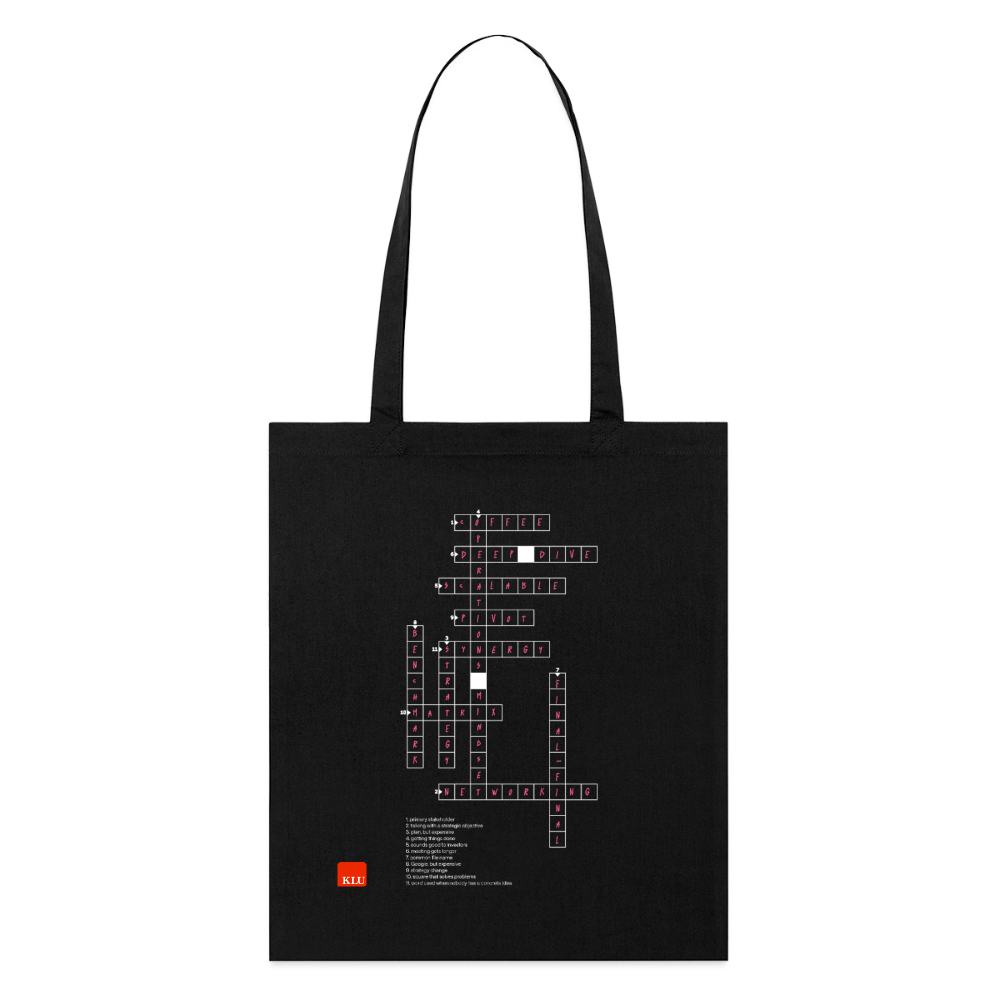 CROSSWORD PUZZLE Organic Tote Bag | Special - black