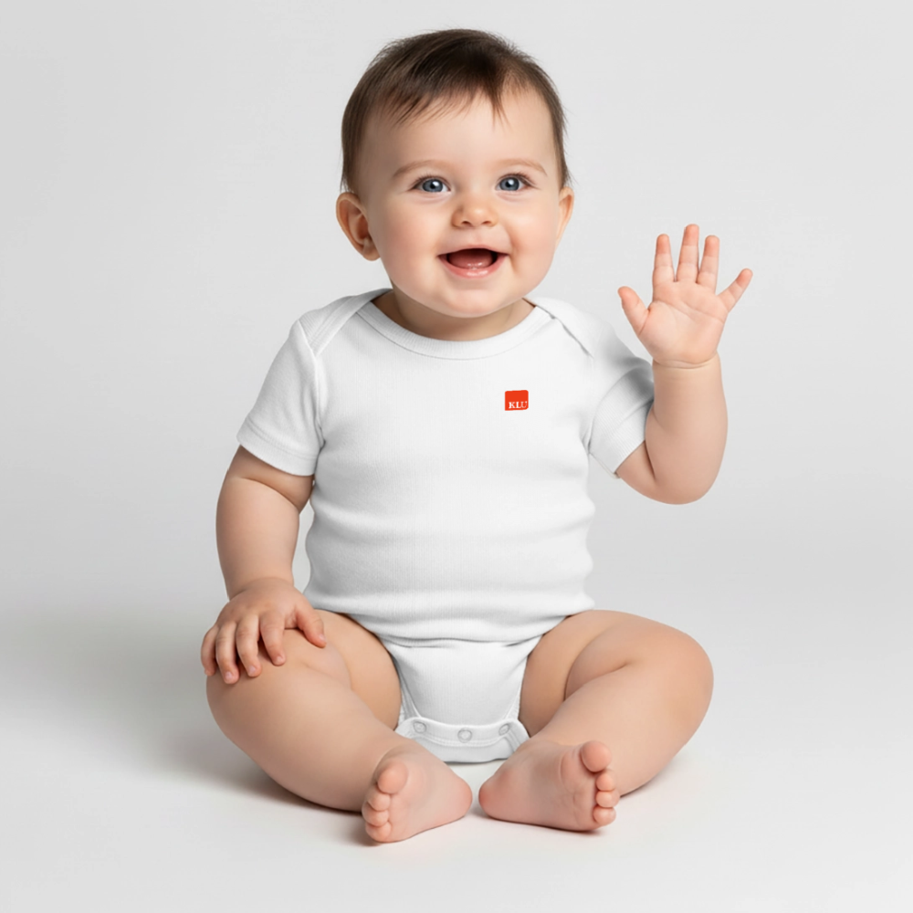 KLU Baby Organic Short-sleeved Bodysuit - white