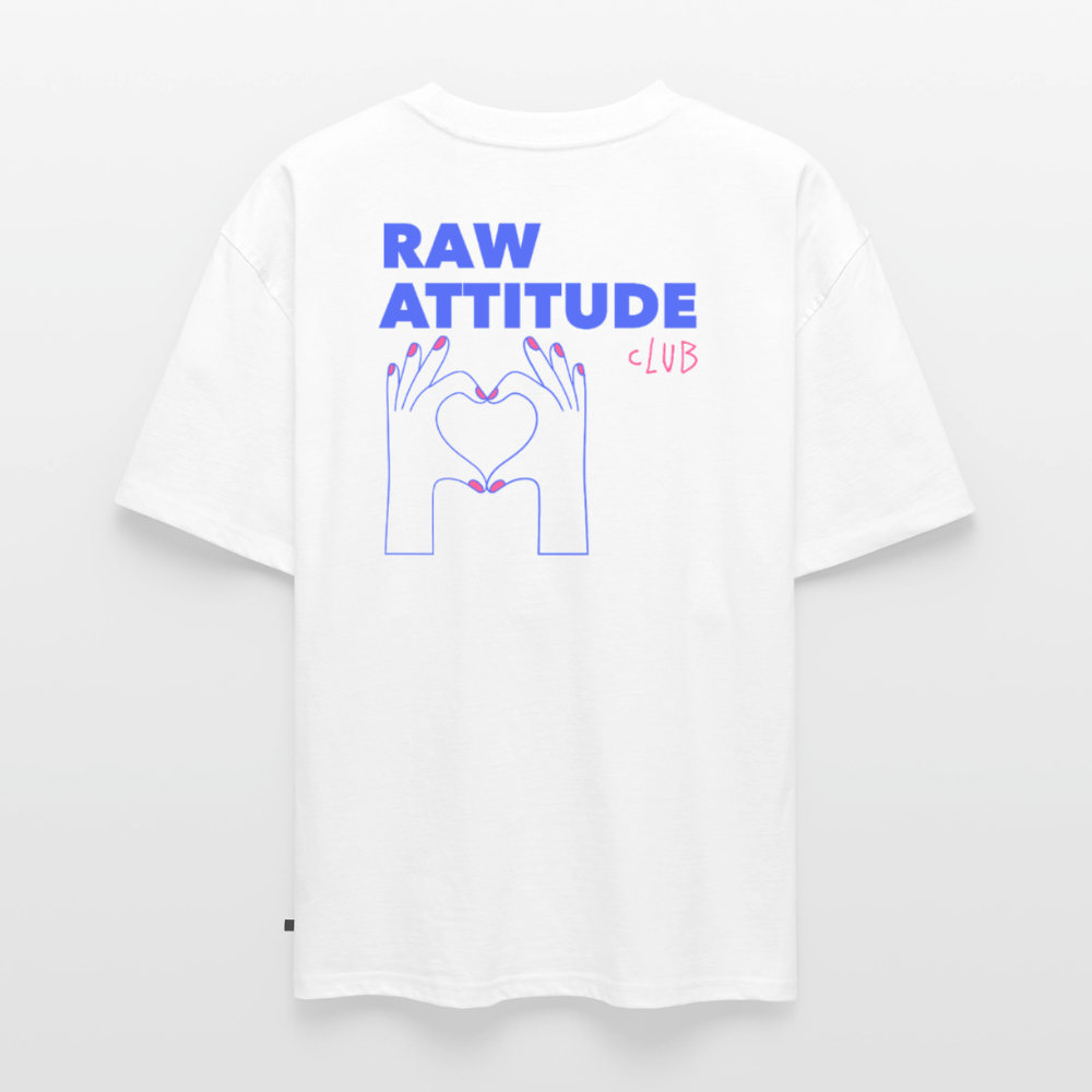 Unisex RAW ATTITUDE CLUB Oversized T-Shirt | Special Edition - white