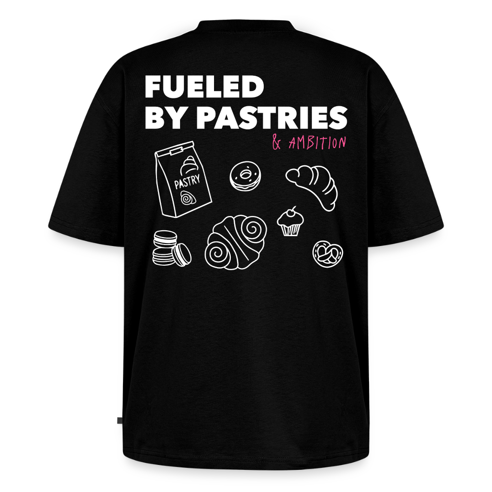 Unisex FUELED BY PASTRIES Oversized T-Shirt | Special Edition - black